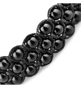 Черный плетеный браслет Шамбала из агата Everiot Select LNS-2090