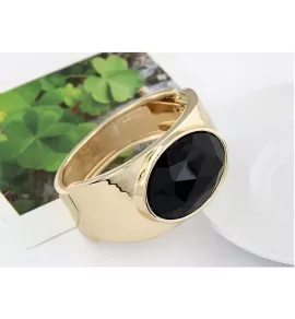 Жесткий браслет AS-A28884 с черным кристаллом