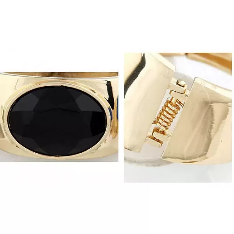 Жесткий браслет AS-A28884 с черным кристаллом