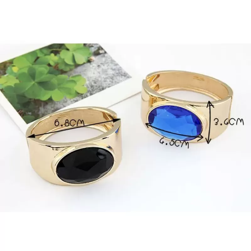 Жесткий браслет AS-A28884 с черным кристаллом