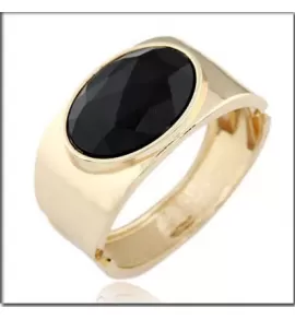 Жесткий браслет AS-A28884 с черным кристаллом