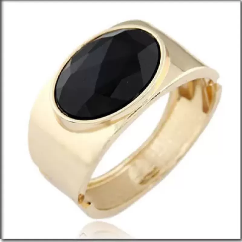 Жесткий браслет AS-A28884 с черным кристаллом