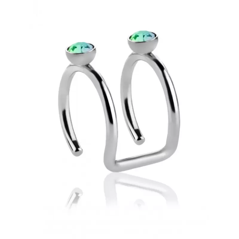 Серьга кафф (обманка, клипса) на хеликс с фианитами TATIC RSFX-05 имитация пирсинга хряща уха