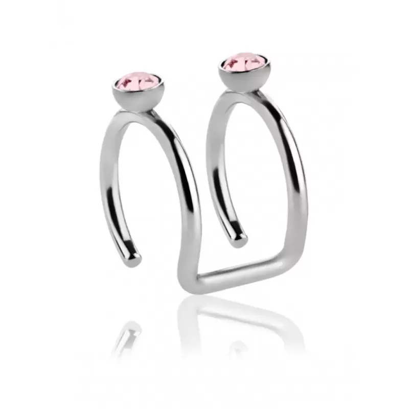 Серьга кафф (обманка, клипса) на хеликс с фианитами TATIC RSFX-05 имитация пирсинга хряща уха