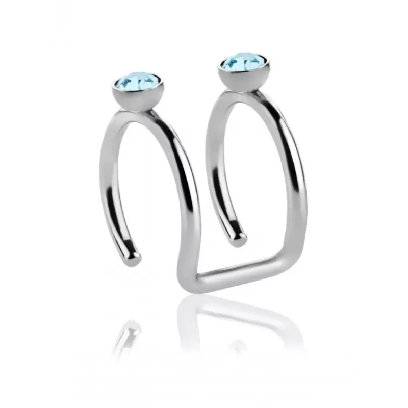 Серьга кафф (обманка, клипса) на хеликс с фианитами TATIC RSFX-05 имитация пирсинга хряща уха