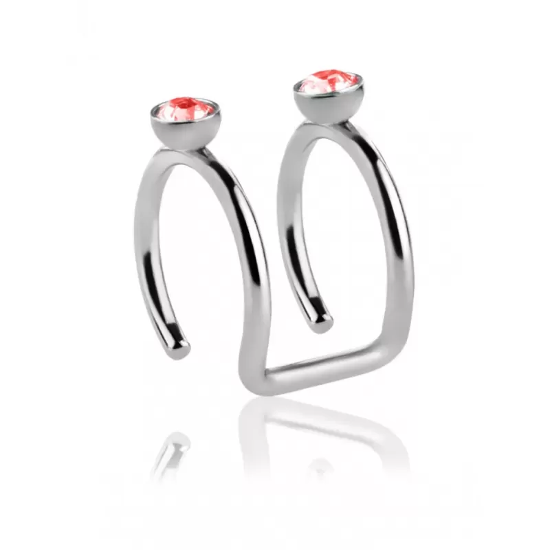 Серьга кафф (обманка, клипса) на хеликс с фианитами TATIC RSFX-05 имитация пирсинга хряща уха