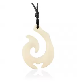Мужской кулон в форме крюка из кости на вощеном шнурке Everiot Select select --LNS-2123