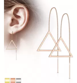 Женские серьги-протяжки из стали TATIC SE3650 в форме треугольника