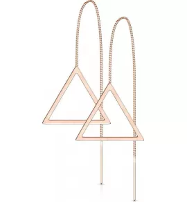 Женские серьги-протяжки из стали TATIC SE3650 в форме треугольника