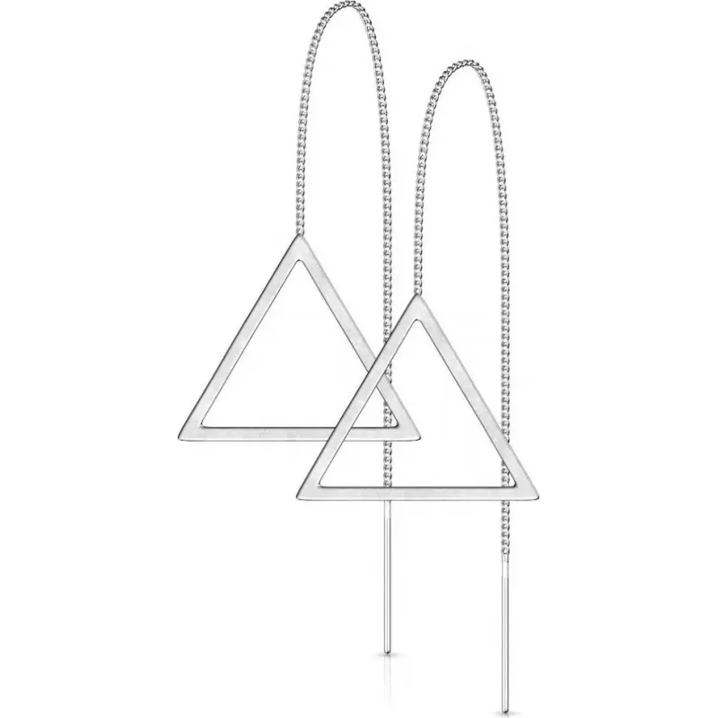 Женские серьги-протяжки из стали TATIC SE3650 в форме треугольника