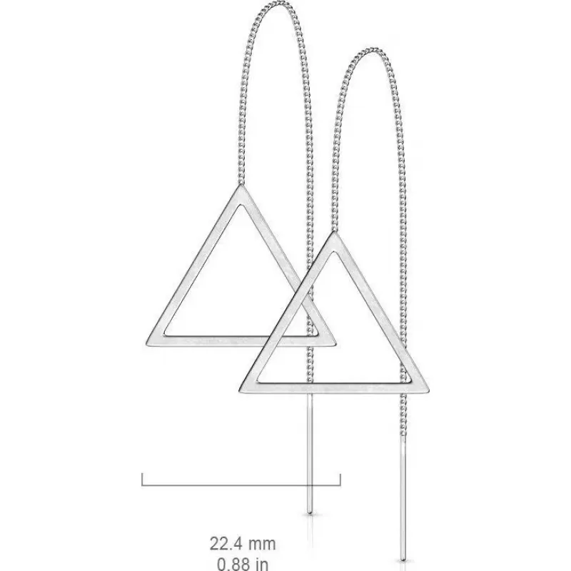 Женские серьги-протяжки из стали TATIC SE3650 в форме треугольника