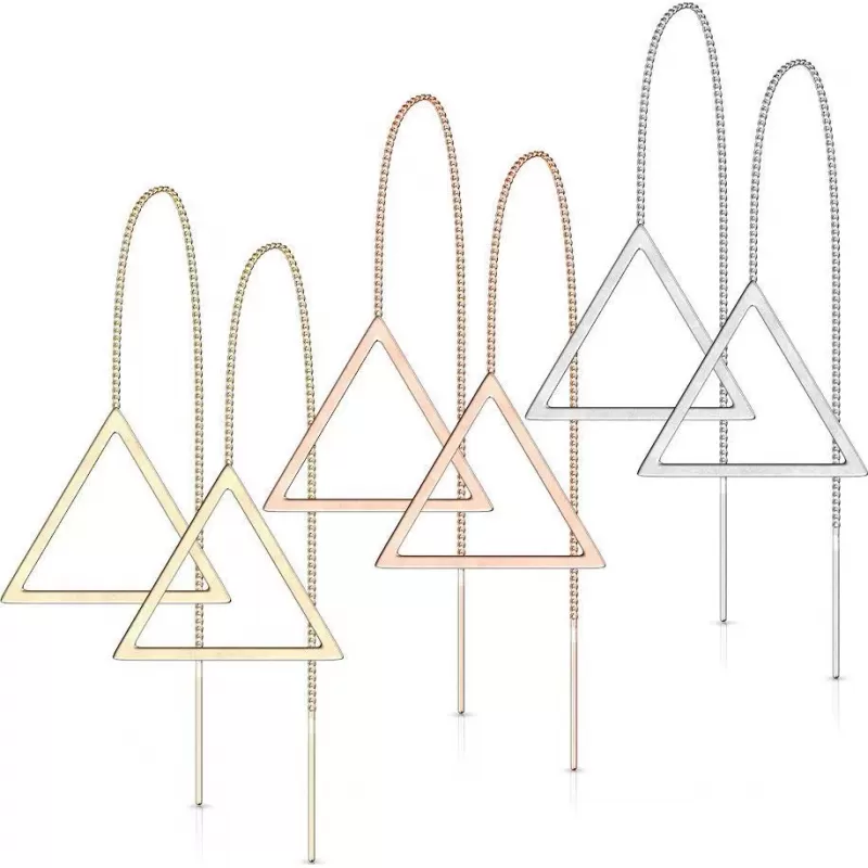 Женские серьги-протяжки из стали TATIC SE3650 в форме треугольника