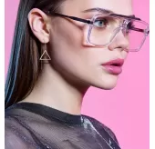 Женские серьги-протяжки из стали TATIC SE3650 в форме треугольника