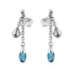 Серьги Everiot AAB-256ESS из стали с голубыми кристаллами