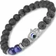 Браслет Everiot STB-MJ-1767 из лавы и лазурита с символом Хамса