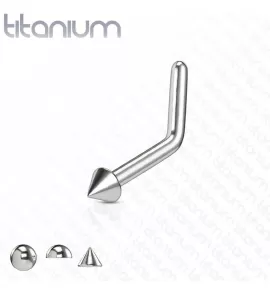 Титановая серьга гвоздик с разными наконечниками Pirslab T23NOL для пирсинга носа