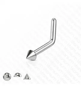 Титановая серьга гвоздик с разными наконечниками Pirslab T23NOL для пирсинга носа
