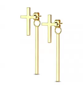 Женские стальные серьги "Кресты" с подвесками-палочками TATIC SE3623
