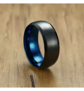 Кольцо из стали TATIC RSS-4325 черное матовое, с синим покрытием внутри