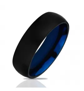 Кольцо из стали TATIC RSS-4325 черное матовое, с синим покрытием внутри