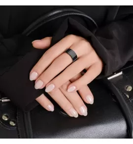 Широкое кольцо шайба из стали TATIC RSS-0172, черное, глянцевое