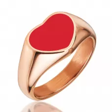 Женское кольцо печатка сердце TATIC RSS-7679-RD из ювелирной стали