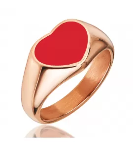 Женское кольцо печатка сердце TATIC RSS-7679-RD из ювелирной стали
