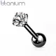 Титановая штанга Pirslab T23J04-KC для пирсинга хряща уха (хеликс, трагус) с фианитом