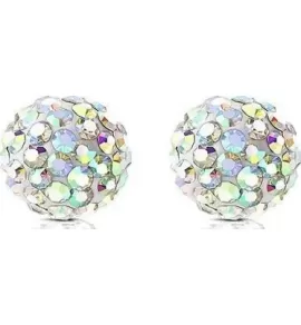 Серьги-гвоздики из стали TATIC NO-SSEF1 с цветными фианитами