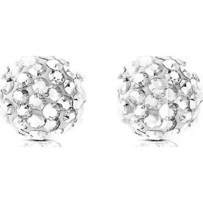 Серьги-гвоздики из стали TATIC NO-SSEF1 с цветными фианитами