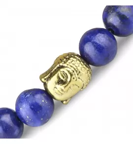 Браслет Everiot STB-MJ-1754 из лавы и лазурита с головой Будды