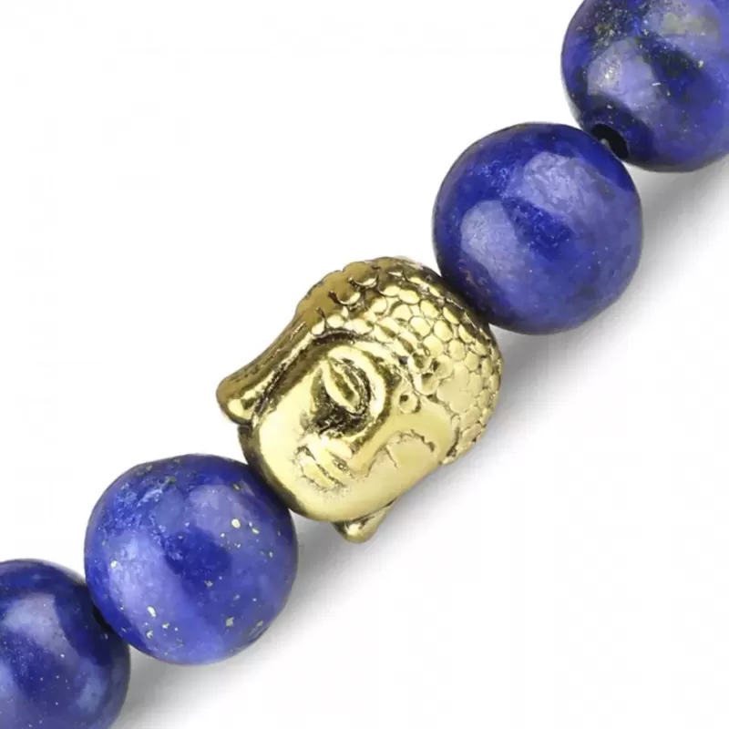 Браслет Everiot STB-MJ-1754 из лавы и лазурита с головой Будды