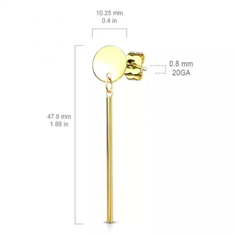 Женские висячие серьги "Палочки" из стали TATIC SE3626