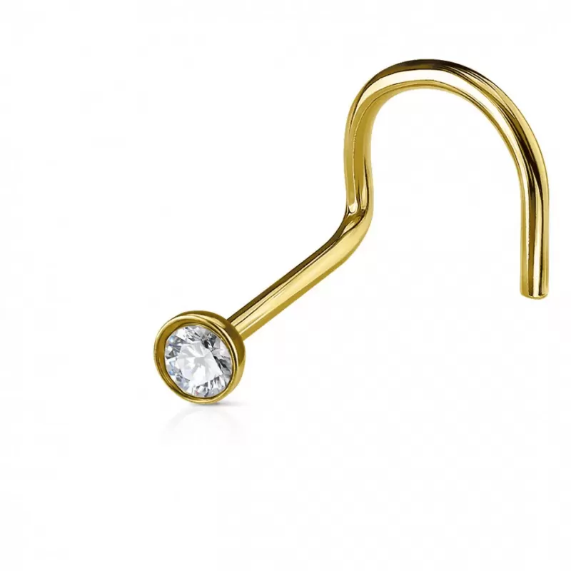 Серьга нострил (улитка) для пирсинга носа PiercedFish NOST03 из стали