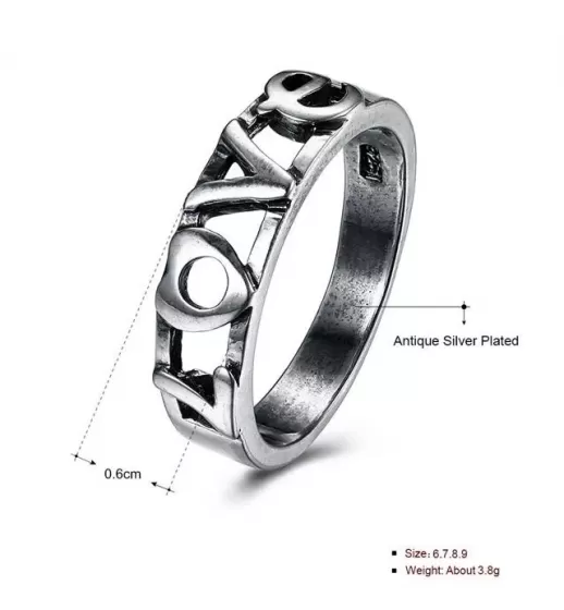 Женское кольцо Everiot из стали RA-XP-13712 с романтичной надписью "LOVE"