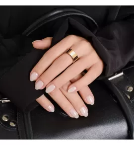 Широкое кольцо шайба из стали TATIC RSS-0173, цвет розового золота, глянцевое