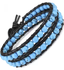 Браслет-намотка Everiot Select LNS-3069 из бирюзы в два оборота