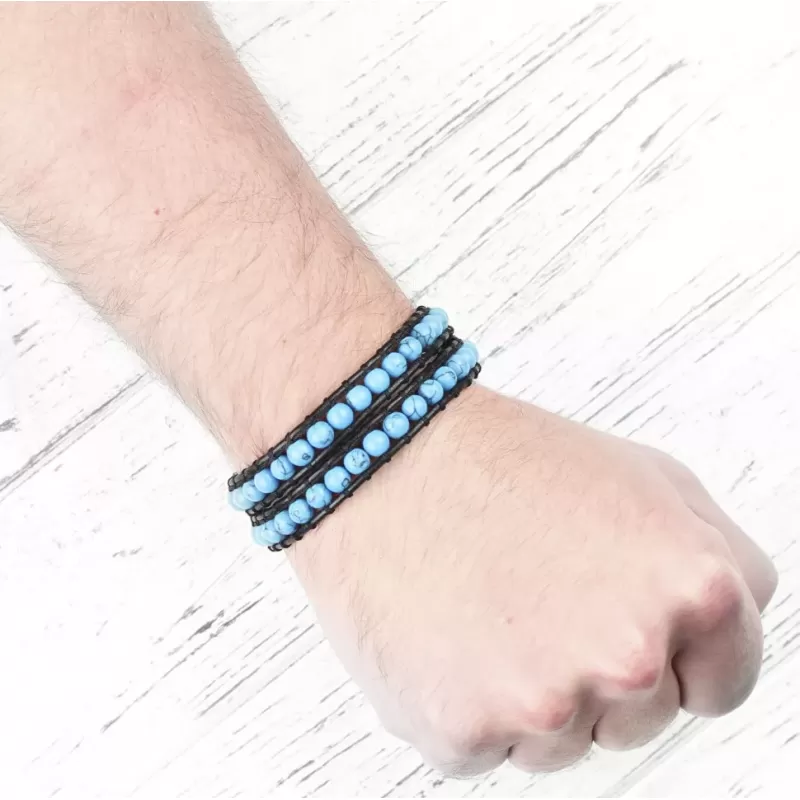 Браслет-намотка Everiot Select LNS-3069 из бирюзы в два оборота