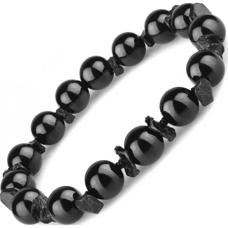 Браслет на резинке Everiot Select LNS-0242 из турмалина и агата