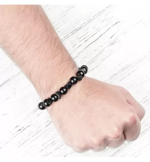 Браслет на резинке Everiot Select LNS-0242 из турмалина и агата