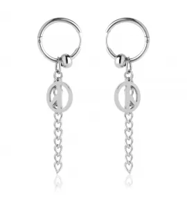 Серьги-трансформеры (кольца) из стали Everiot SE-ZS-1920 со съемными подвесками-цепочками