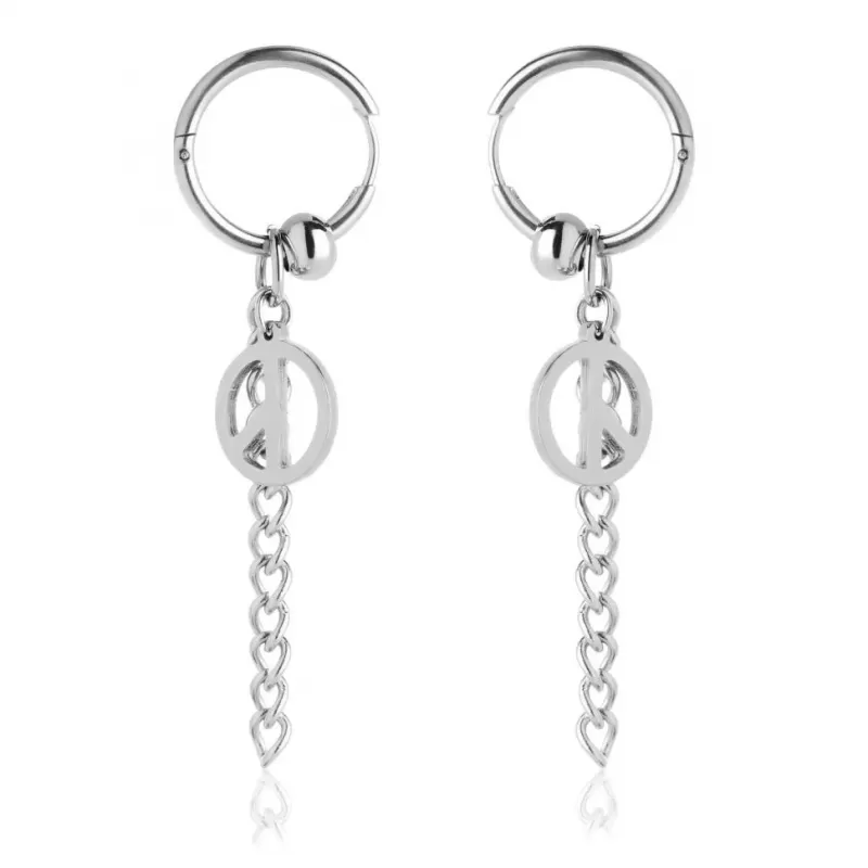 Серьги-трансформеры (кольца) из стали Everiot SE-ZS-1920 со съемными подвесками-цепочками