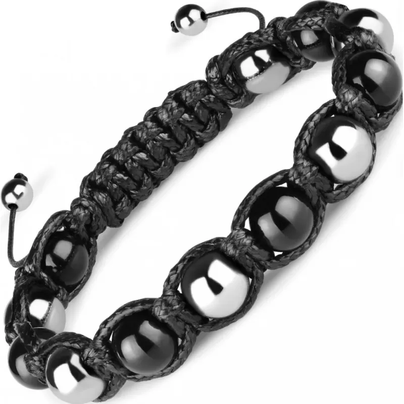 Браслет Шамбала из черного агата и гематита Everiot Select LNS-8040