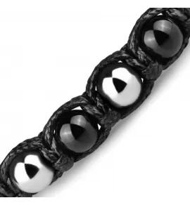 Браслет Шамбала из черного агата и гематита Everiot Select LNS-8040