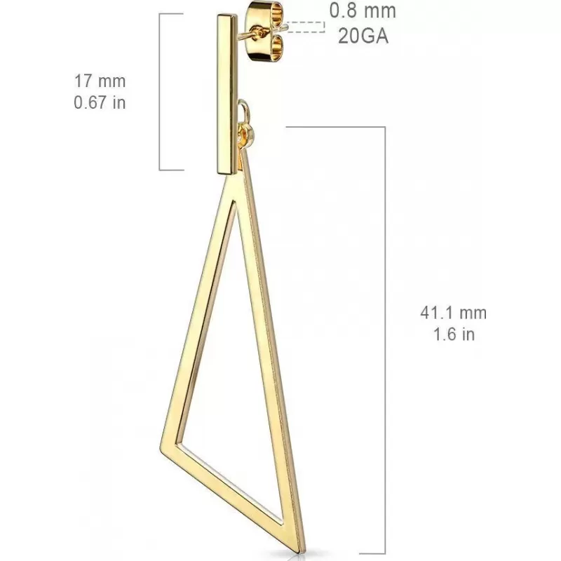 Женские висячие серьги из стали TATIC SE3783 в форме треугольника