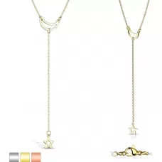 Женское колье  из цепочки со звездой и полумесяцем TATIC SNP-1457 из стали