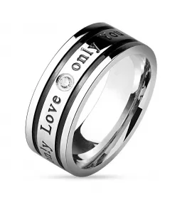 Кольцо из стали TATIC R-M4582 для влюбленных с фианитом