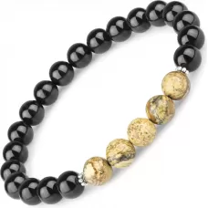 Браслет на резинке Everiot Select LNS-8090 из яшмы и оникса