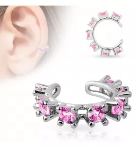 Серьга клипса на хеликс (кафф, обманка) с кристаллами TATIC EC14749-P имитация пирсинга хряща уха
