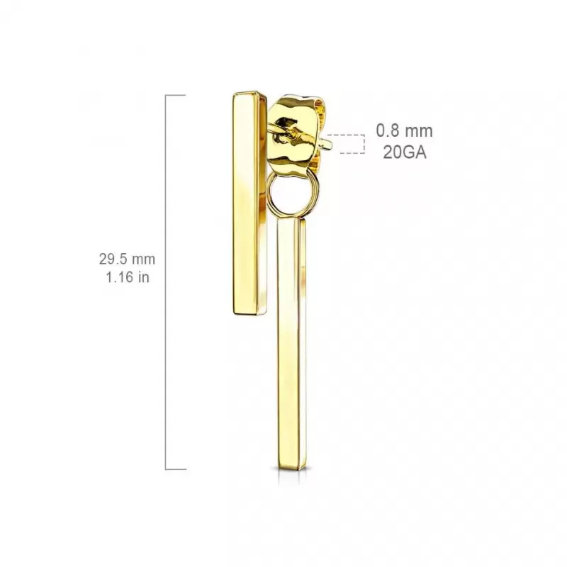 Женские серьги с подвесками "Палочки" из стали TATIC SE3631